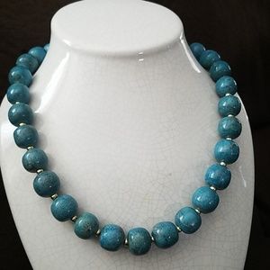 Large Turquoise Beaded Vintage Necklace